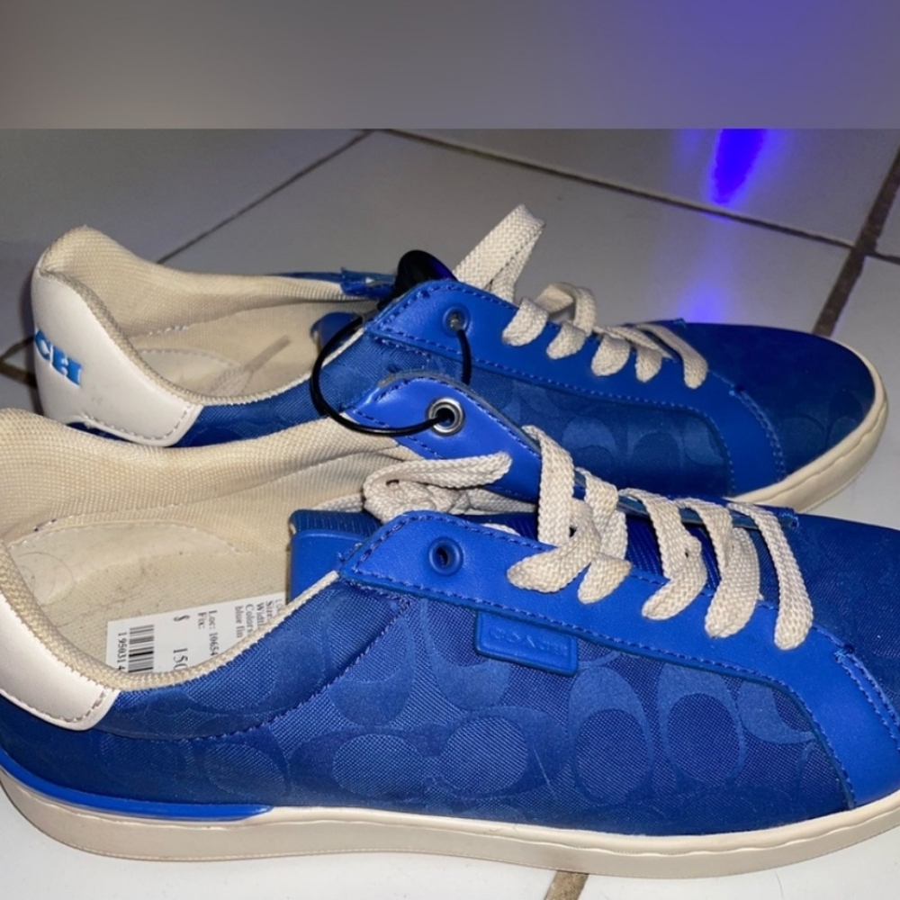 COACH MEN'S "ELECTRIC BLUE" SNEAKERS SIZE 8.5 NWOT - Picture 3 of 7